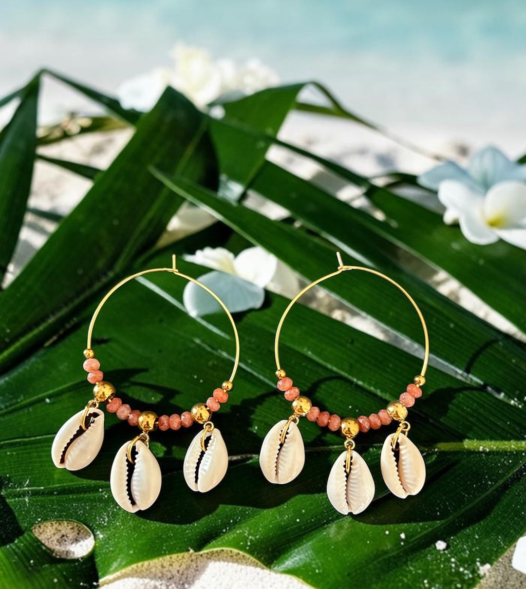 Boucles d'oreilles Cauri✨